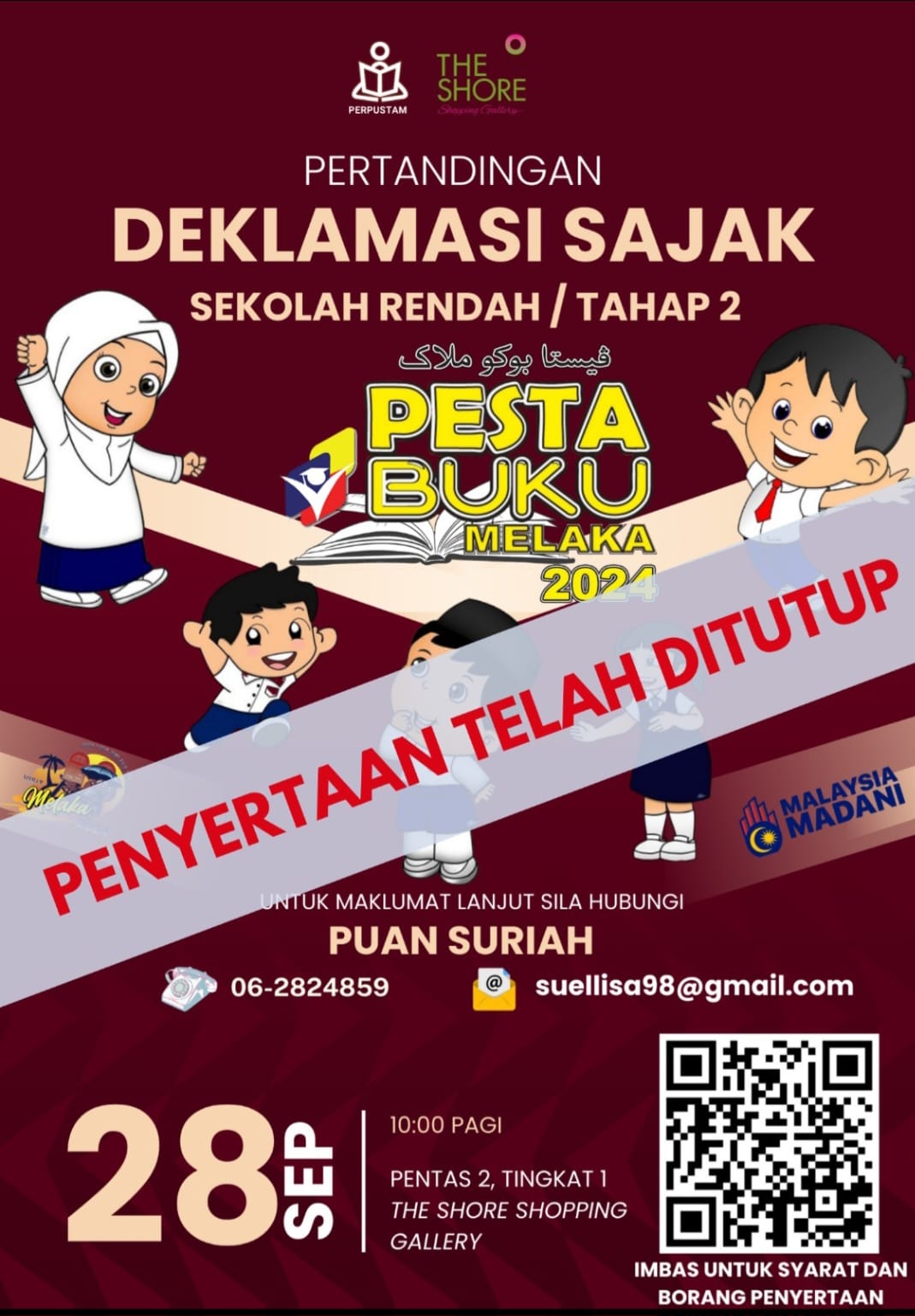 Penyertaan Pertandingan Sempena PESTA BUKU MELAKA 2024 telah ditutup5