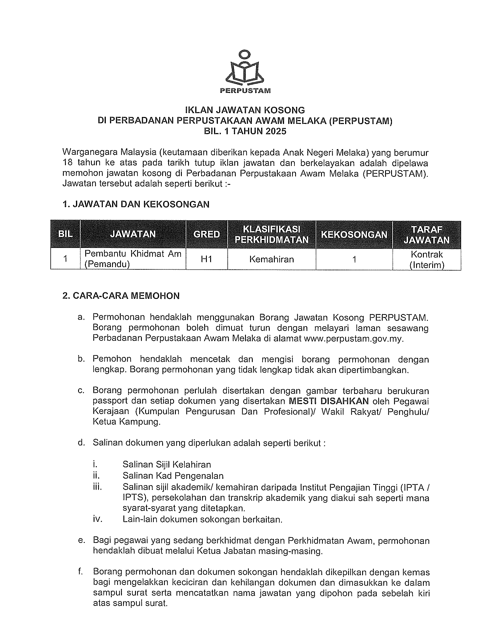 Iklan Jawatan Kosong 2