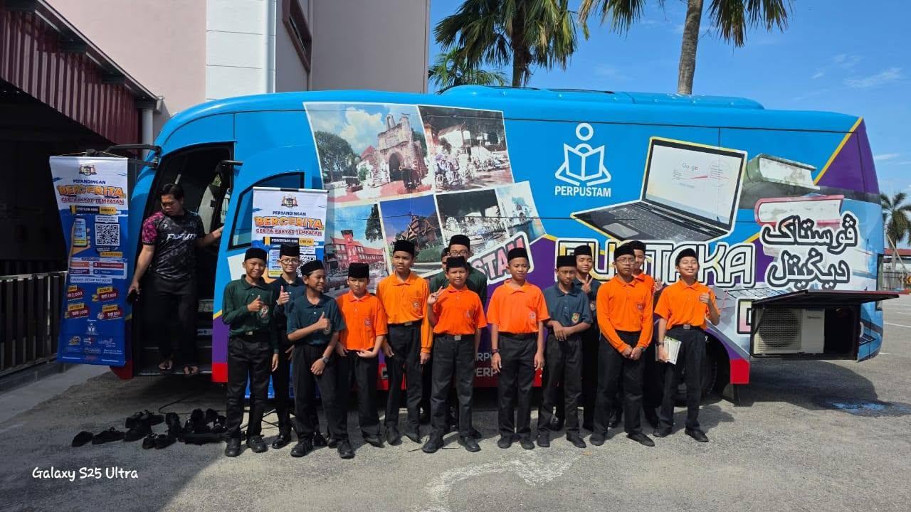 Bas Bergerak Digital PERPUSTAM telah “mendarat” di SM Tahfiz Al Quran (JAIM) Al-Abqari