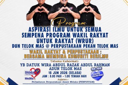 Program Aspirasi Ilmu Untuk Semua Sempena Program Wakil Rakyat Untuk Rakyat (WRUR) Telok Mas@Perpustakaan Pekan Telok Mas