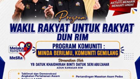 1 Program Komuniti: Minda Berilmu, Komuniti Gemilang sempena Program Wakil Rakyat Untuk Rakyat (WRUR) Dun Rim
