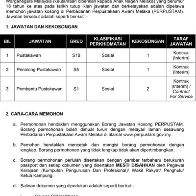 Iklan Jawatan Kosong 7/2026